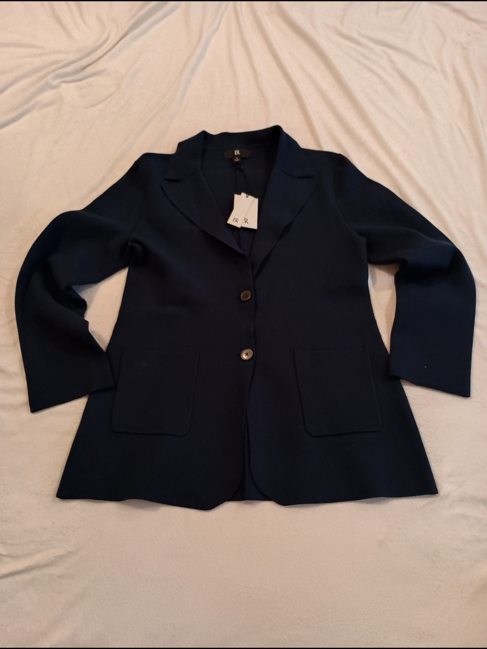 Banana Republic Milano Stitch Sweater Blazer Women's Size Small Navy Blue